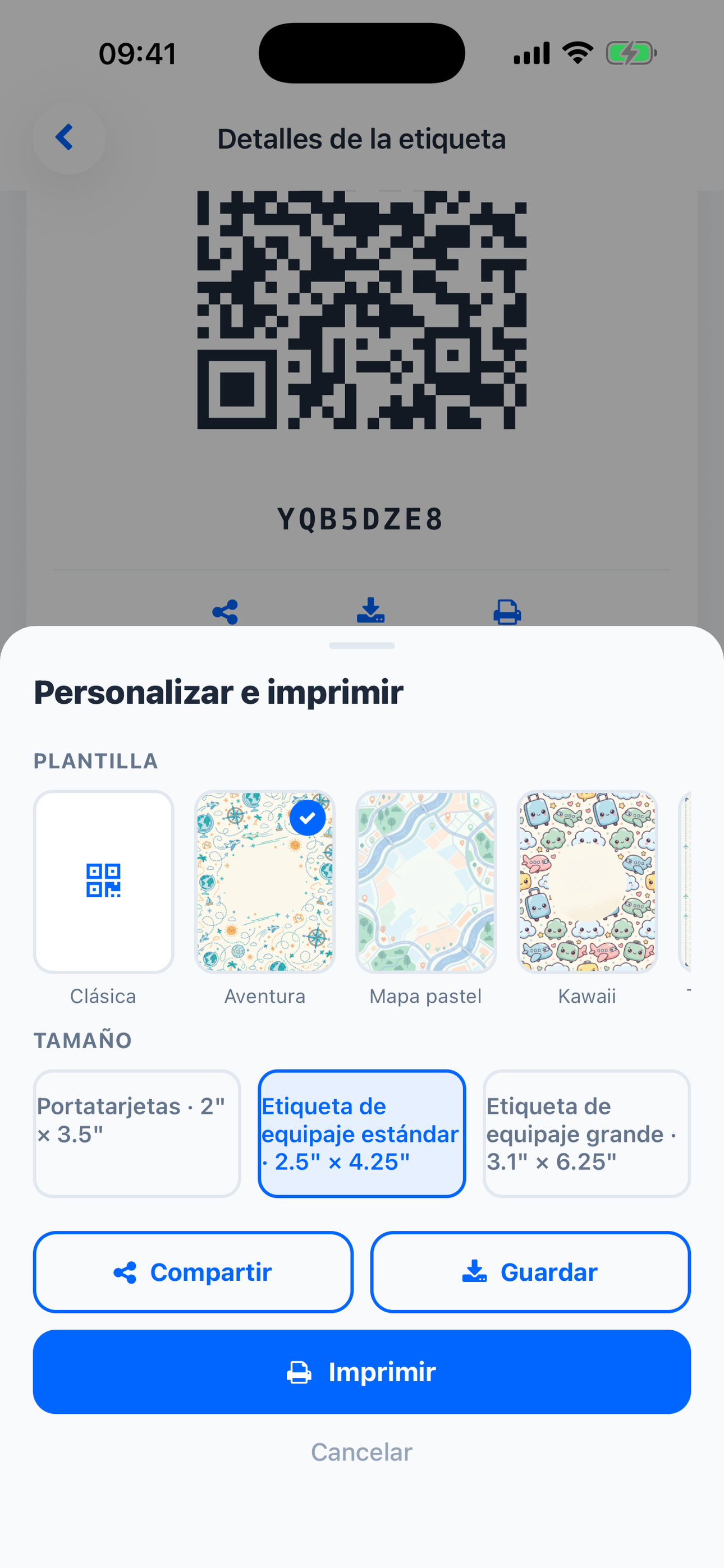 Personalizar e imprimir: elige una plantilla y un tamaño de etiqueta